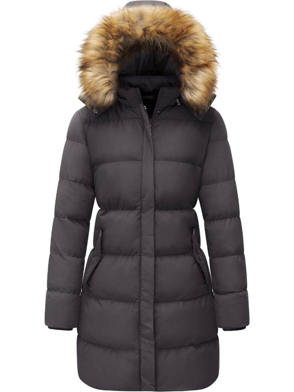 Cozy Women's Thick Long Puffer Coat - Warm Winter Parka Jacket for Cold Weather